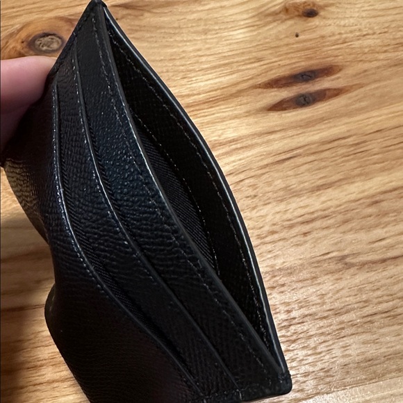 Coach Textured Black Card Holder - Picture 3 of 4